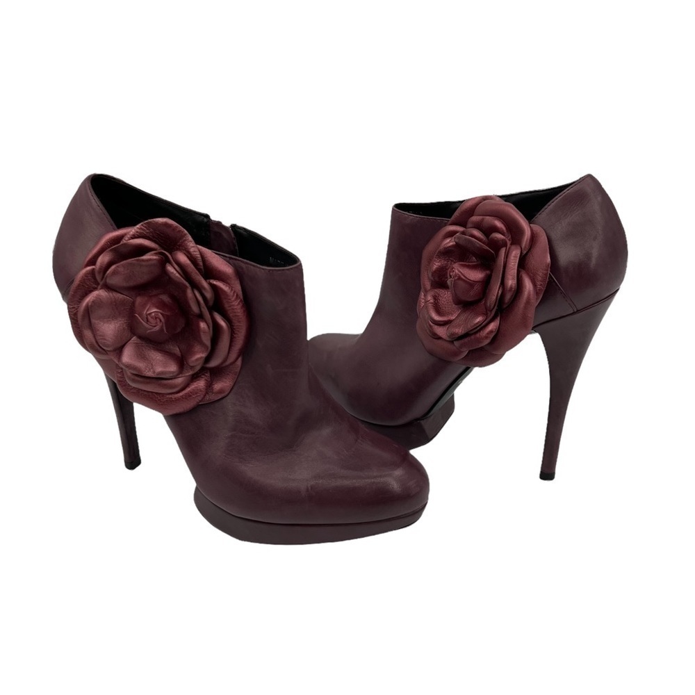 Kelsi Daggar Mauve Rosabella Floral Platform Stiletto Booties Size 10 Women’s